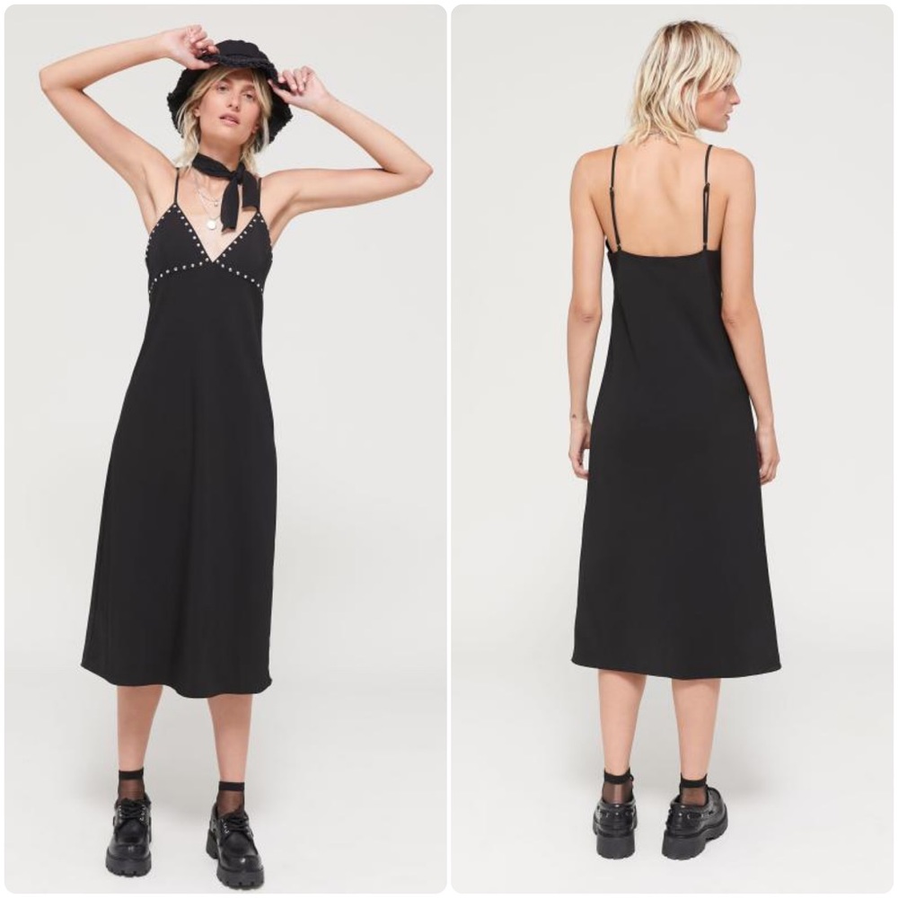 THIRD FORM Urban Outfitters Wanderer Studded Bias Cut Slip Dress